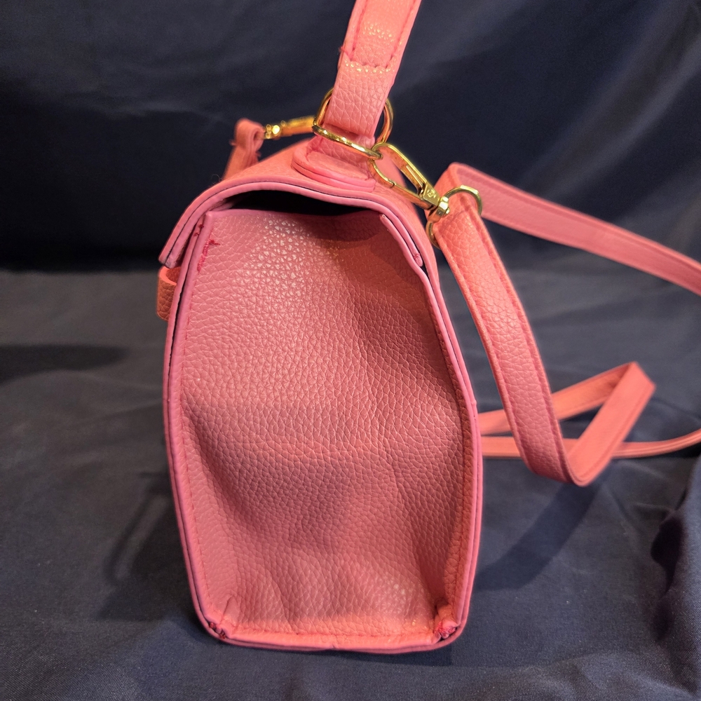 Pink Leather Top-Handle Crossbody Bag - Picture 7 of 7